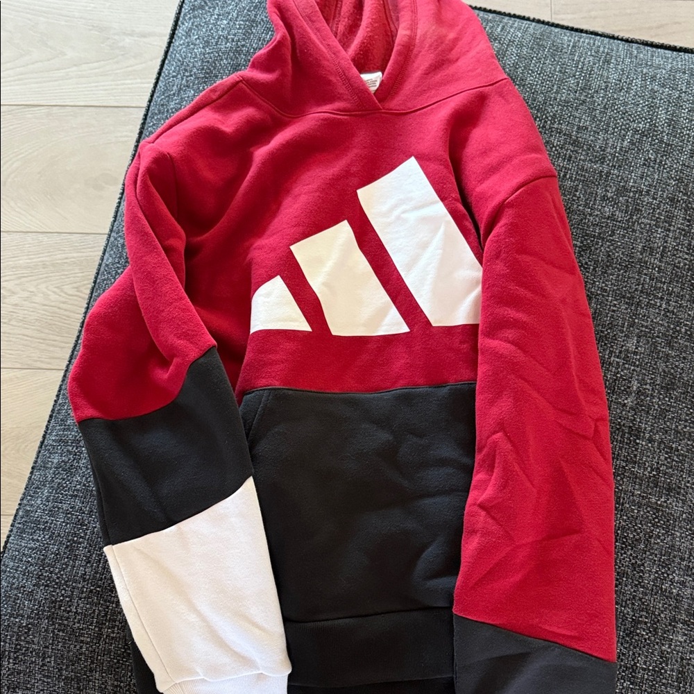adidas Red and Black Kids Hoodie